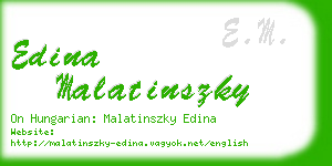 edina malatinszky business card